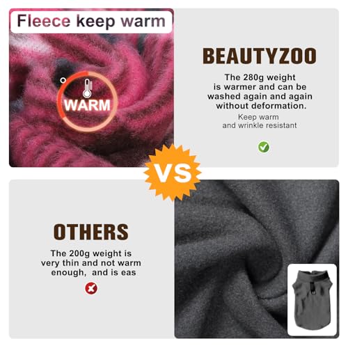Dog Fleece Vest Sweater Winter Jacket for Small Medium Dogs (Small / PINK BUFFALO PLAID)