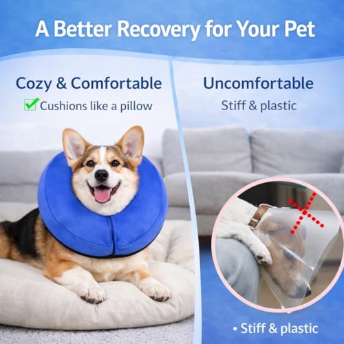 Inflatable Dog Cone Collar Alternative (Blue / XS [5"-8"])