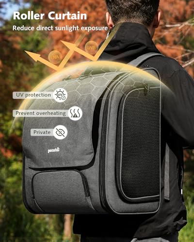 Cat Backpack Carrier (Gray / 14.9"L x 11.0"W x 19.6"H)