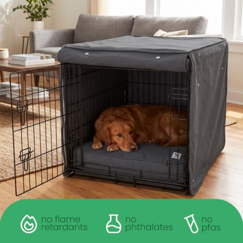 Dark Gray Dog Crate Cover (I'm a Realist / 36.0"L x 23.0"W x 25.0"H)