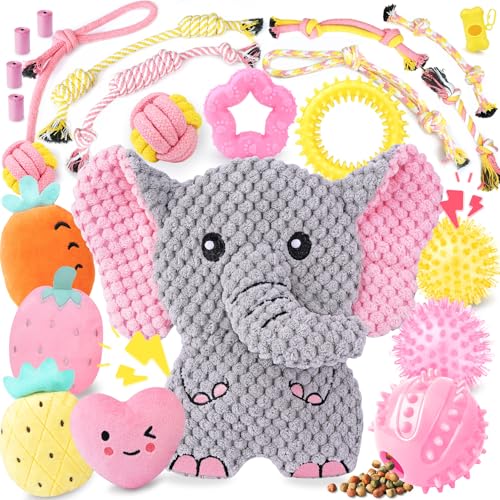Pink Puppy Toys for Boredom (Pink-Grey)