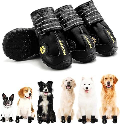 Dog Boots Dog Shoes for Large Dogs (Black / Width 1.57 in)