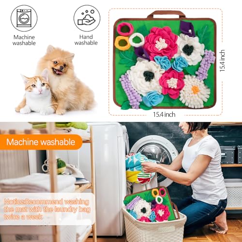 Snuffle Mat for Dogs Pet Treats Feeding Mat for Small (Green)