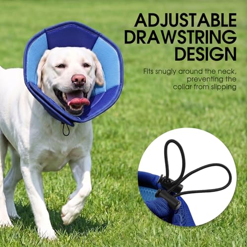 Dog Cone Soft Cone for Dogs to Stop Licking (Dark Blue / Small)