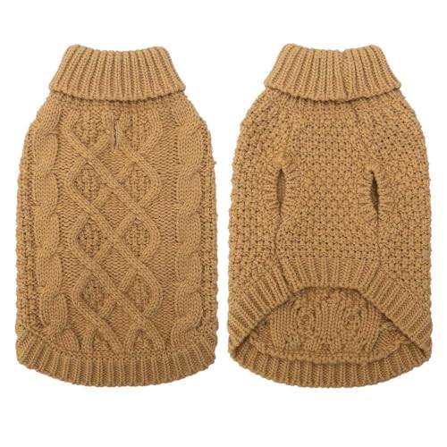 Turtleneck Dog Sweater (X-Small / Khaki)