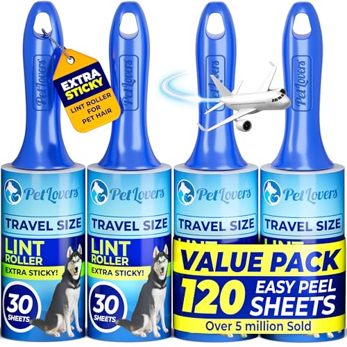 Extra Sticky Lint Roller Mega Value Set for Pet Hair Removal and Clothes