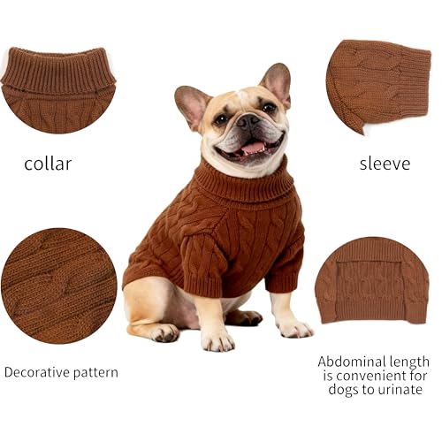 Small Medium Dog Sweater (Brown / Large)