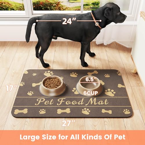 Pet Feeding Mat (Brown / 20"L x 12"W)