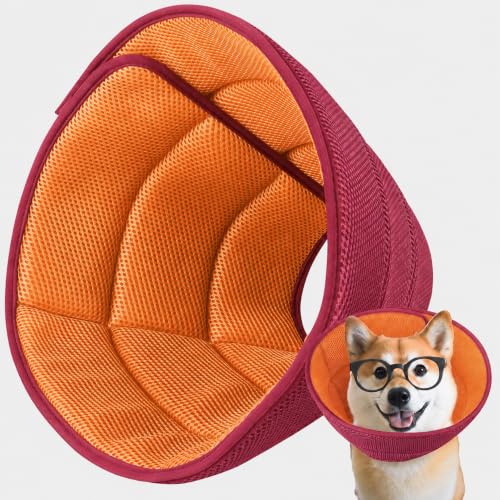 Soft Dog Cone Collar to Stop Licking After Surgery (Orange / L)