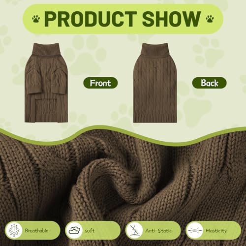 Small Dog Thermal Pullover Sweater (Brown(Order One Size Up) / X-Large)