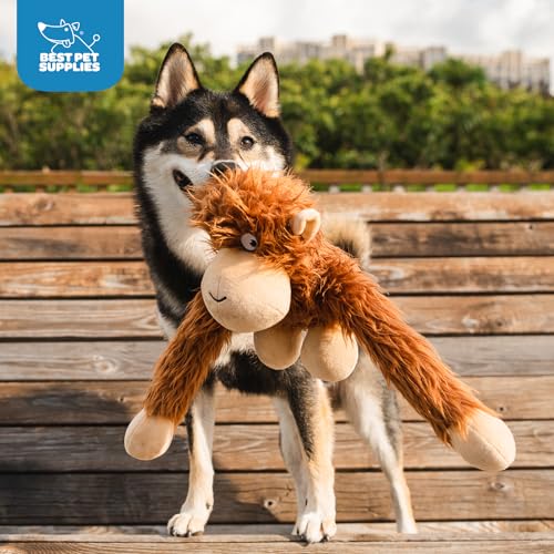Interactive Squeaky Dog Chew Toy (O-Hug-Atan (Brown) / Large)