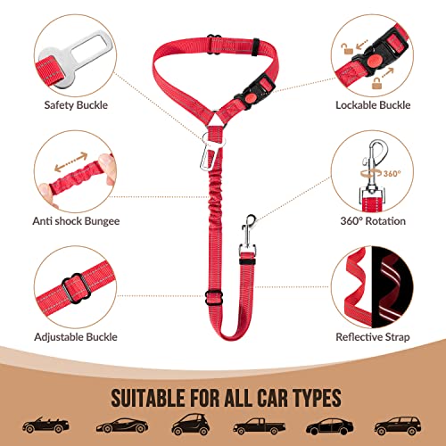 Dog Seat Belt for Car (C.Red)
