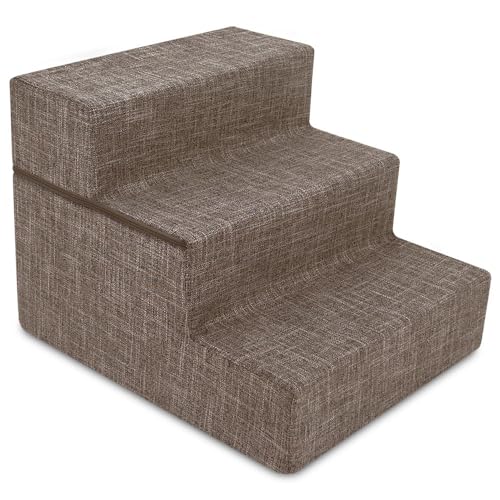Dog Stairs & Steps (Brown Linen / H: 16.5 Inches (Foldable))