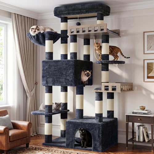 Maine Coon Cat Tree (68.5 inches / Dark Gray)