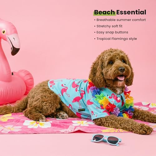 Flamingo Hawaiian Dog Shirt (X-Large / Flamingo)