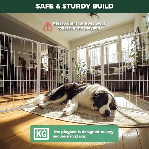 Homeplus Indoor Dog Playpen (White / 40"H)