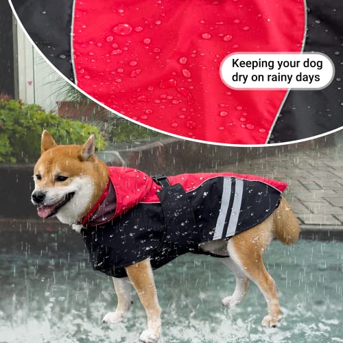 Dog Raincoat for Medium Large Extra Large Dogs (Small / Red)
