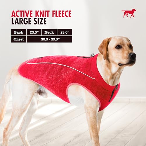 Insulated Fleece Sweater for Dogs (Large / Heather Red)