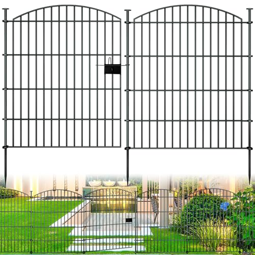 10‑Panel No‑Dig Garden Fence with Gate (10pc 23.6 ft(L) X 32 in(H) with Gate-Convex)