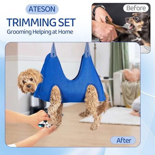 Dog Grooming Hammock for Large & Giant Dogs (XXXL for Large Giant Dogs 110-150LB / Blue)