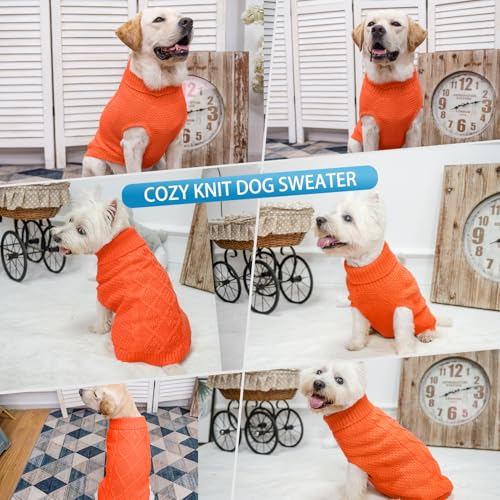 Turtleneck Dog Sweater (Medium/Large / Orange)