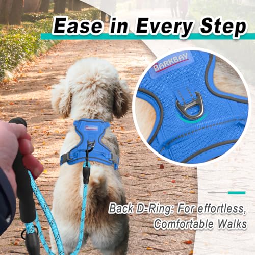 Dog Harness for Small Sized Dog No Pull Mesh 2 Clips Dog Vest (X-Small / Blue-Mesh)