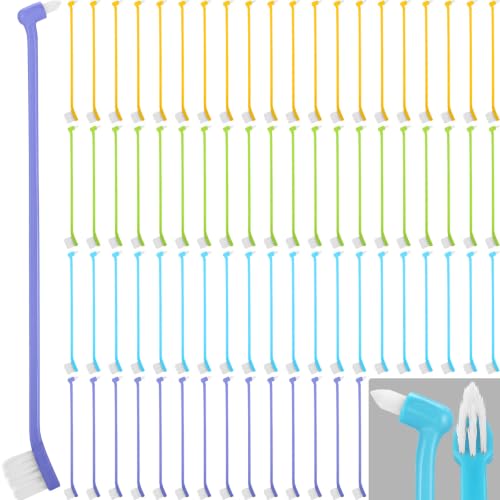 80 count Dual Headed Pet Toothbrush Bulk for Small Medium Dog