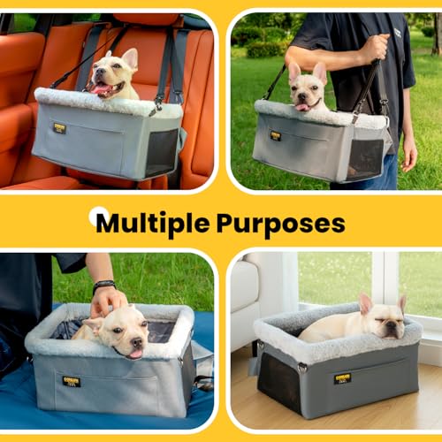 Elevated Pet Car Seat with Cooling Mat (Grey / Dog Car Seat+Cooling Mat)