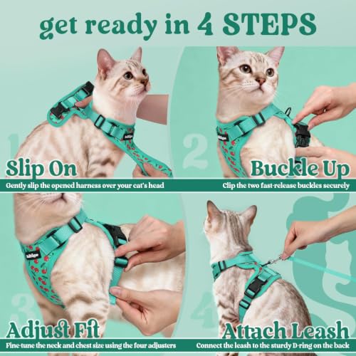 Cat Harness and Leash Set (S / Cherry Grove)
