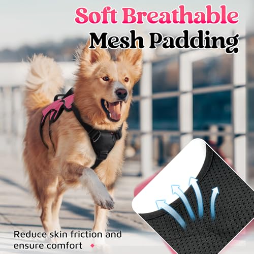 Escape Proof Dog Harness for X (Peach Pink / X-Large)