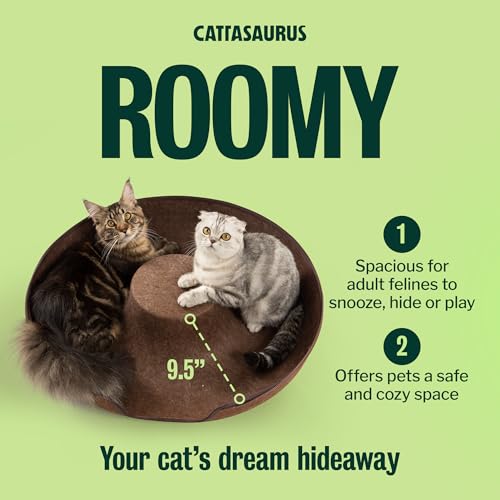 Peekaboo Cat Cave Donut for Multiple & Large Cats up to 30 (Brown / Jumbo)