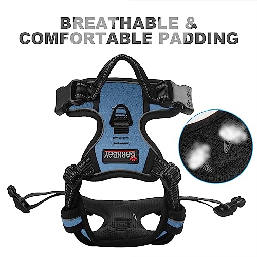 Dog Harness No Pull for Large Dogs Front Back Clips (X-Large(Chest:30-38”) / Navy)