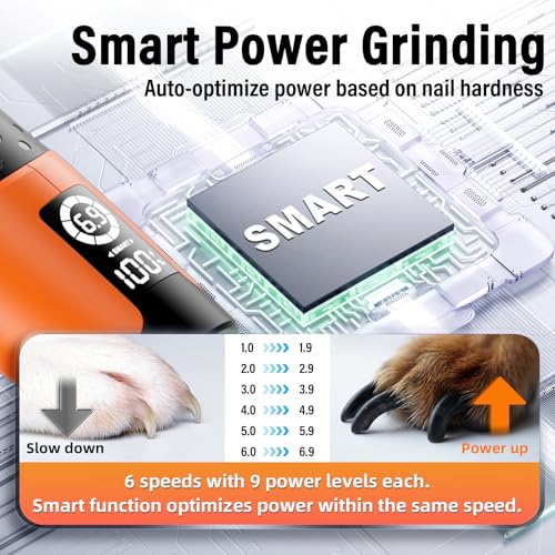 Smart 6 Speed Dog Nail Grinder (Orange)