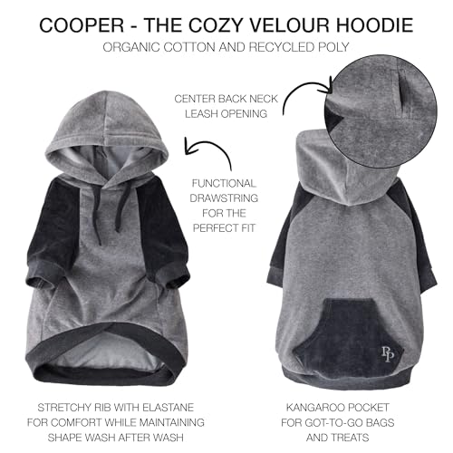 Cooper II Dog Hoodie (Heather Gray Color Block / X-Large (55-80 lbs))