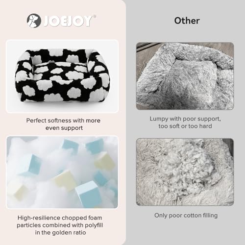Large Dog Beds Large Sized Dog (Cozy Clouds Black / L (36"x27"x8"))
