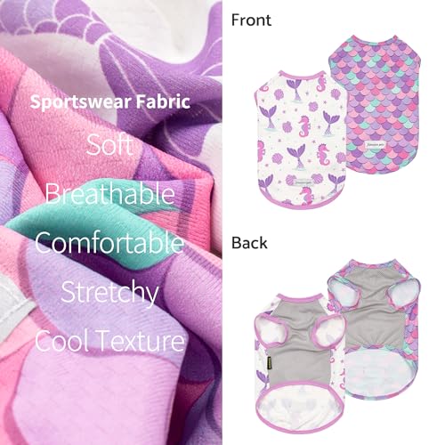2 Pack Mermaid & Scale UPF 50+ UV Sun Protection Dog Shirt (X-Large / Mermaid & Scale)