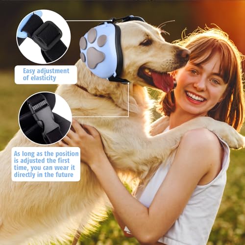 Dog Ear Muffs Noise Protection (Light Blue-gray / Medium)