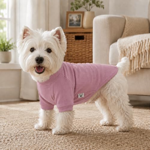 Ribbed Dog T Shirt Cotton Knitted Dog Sweaters for All Season Pet T (2XL (for Medium Large Dog) / Light pink)