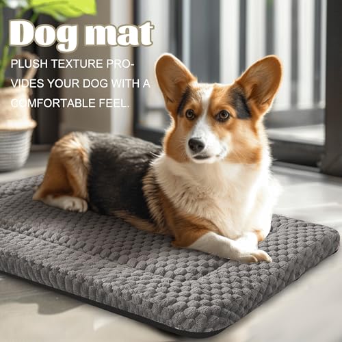 Dog Bed Crate Mat (S(24"*18"*1.5") / Light Gray-1pc)