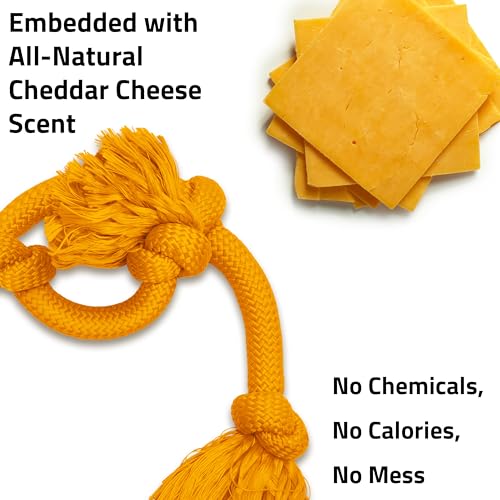 Tug Rope Dog Toys for Large Breed Dogs (Mega / Cheddar Cheese)