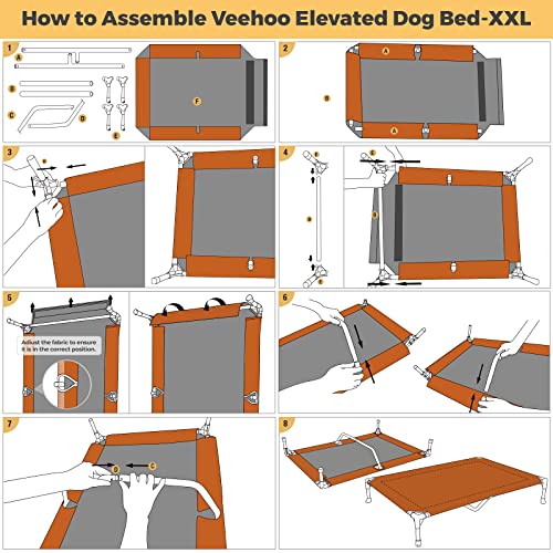 Outdoor Elevated Dog Bed Large Sized Dogs (53.0"L x 37.0"W x 9.0"Th / Beige Coffee)