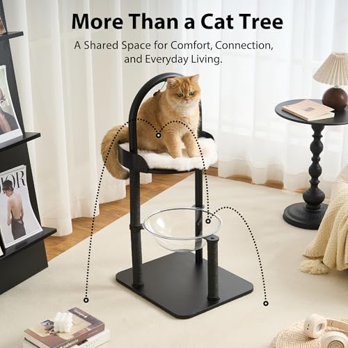 34" Modern Cat Tree Furniture for Indoor Small & Medium Cats (Classic Black-34")