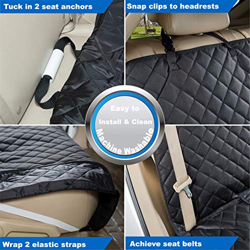 Bench Car Seat Cover Protector (49" L × 56" W / BLACK)
