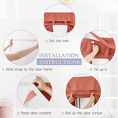 100% Blackout Tricia Door Curtains (Brick Red / 26"W x 72"L (Pack of 1))