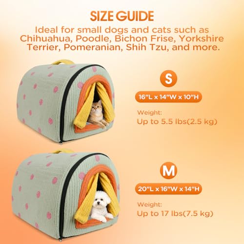 Dog House Indoor for Small Dogs & Cats (Green / M-20x16x14")