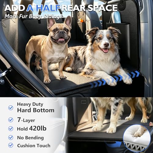 Hard Bottom Dog Truck Seat Cover Back Seat (XL - For Full Size Truck / Full Size SUV / Deep Black)