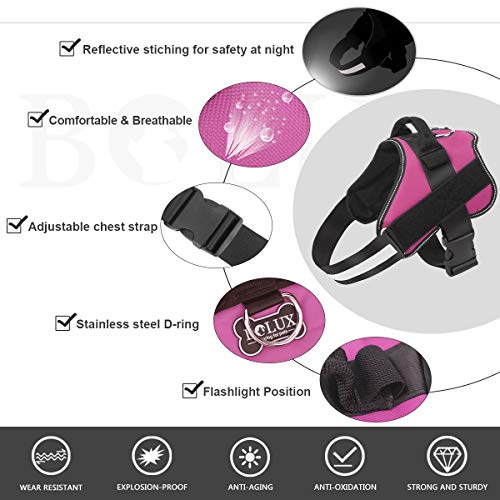 Dog Harness No (Large (Pack of 1) / Rose red)