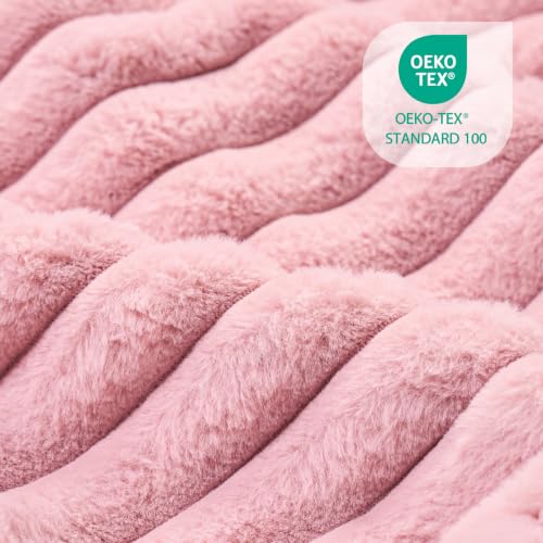 Medium Dog Bed Calming Cat Bed for Indoor Cats 24’’x20’’ Pink (Pink / 24"L x 20"W x 6"Th)