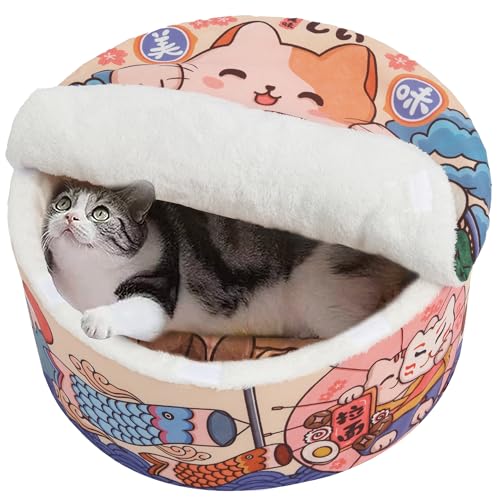 Ramen Noodle Cat Bed (19.7"L x 19.7"W x 7.9"Th / orange)