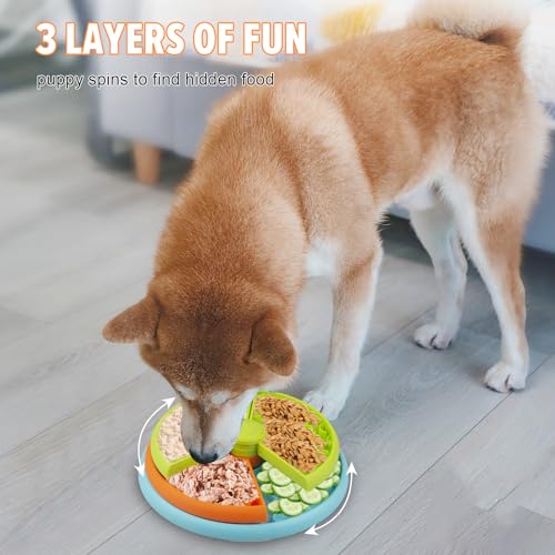 Slow Feeder Dog Bowl (Orange and Purple)